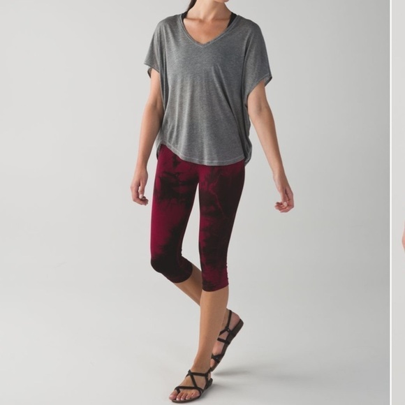 Lululemon In The‎ Flow Crop II Seamless Leggings Wine Berry / Bordeaux Drama 8 - Picture 2 of 9